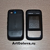 Корпус Nokia 5200 black with white со средней частью