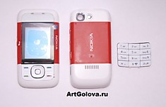 Корпус Nokia 5200 панель red с клавиатурой