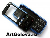 Корпус Nokia 5610 black-blue с клавиатурой