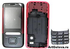 Корпус Nokia 5610 black-red с клавиатурой