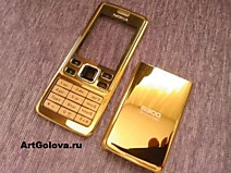 Корпус Nokia 6300 gold без сред. части с клавиатурой