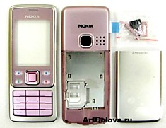 Корпус Nokia 6300 pink с клавиатурой