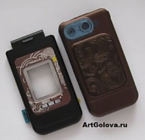 Корпус Nokia 7390 brown с клавиатурой