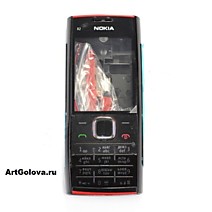 Корпус Nokia X2-00 black/red с клавиатурой