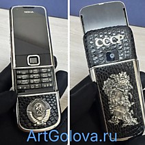 Nokia 8800 arte limited edition СССР, полированная сталь, кожа игуаны, герб и карта серебро. 