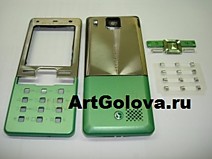 Корпус Sony Ericsson T650 green с клавиатурой