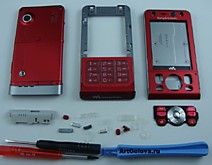 Корпус Sony Ericsson W910 red с клавиатурой